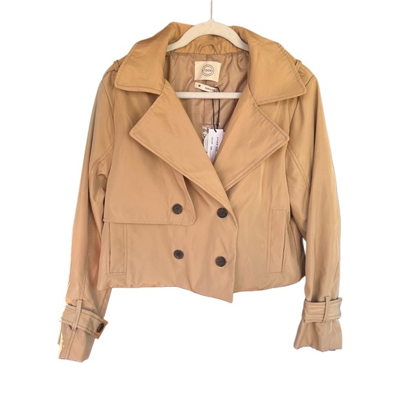 Stoosh Jackets & Blazers - STOOSH Women's Tan Double-Breasted Short Trench Jacket
